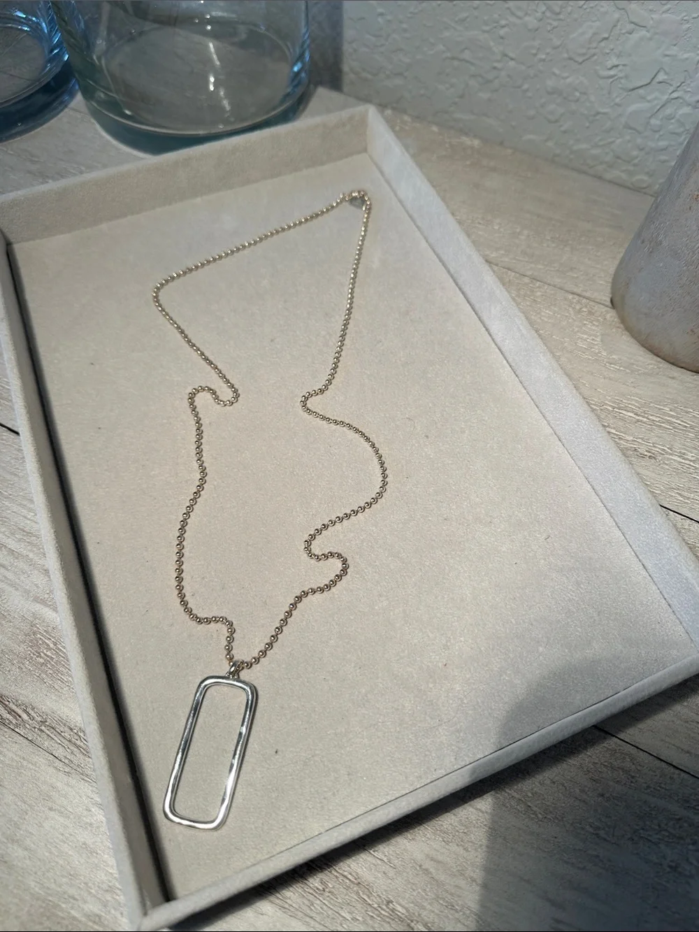 Coach Silver Thailand 925 Rectangular Pendant Necklace